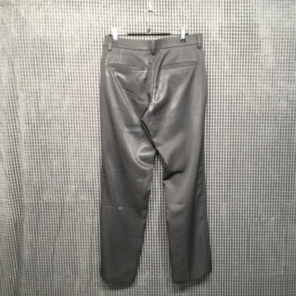 Haggar Slim‎ Performance Slacks Mens 30x30 Charcoal Brown Flat Front Trousers
